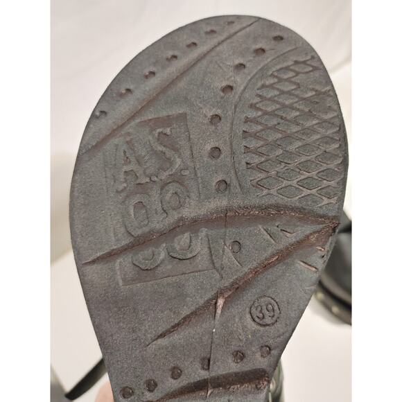 A.S.98 Pietro Wedge Heel Pumps Round Toe Studded Black Womens US 8.5 EU 39 UK 6 - Picture 9 of 12